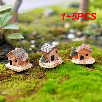  1-5 бр. Мини-куклена къща, каменна къща, декорации от смола за дома и градината (стил случаен)