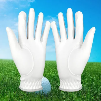  1 Чифт мъжки нескользящих ръкавици за голф от микрофибър за лявата и дясната ръка, мъжки меки дишащи спортни ръкавици, аксесоари за голф. 