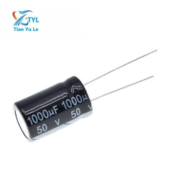  10шт Алуминиеви електролитни кондензатори 1000 uf 50В 13 * 20 мм frekuensi tinggi Бразда Електролитни кондензатори