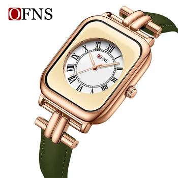  2023 Нови кварцови часовници Casual Fashion Ms. Гледайте Прост циферблат Водоустойчив 30 м Износостойкая естествена кожа Reloj 1504