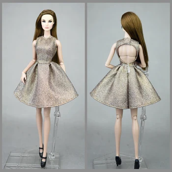  30 см куклено рокля/ пола с отворен гръб / кафява рокля дрехи вечерна рокля облекло за 30 см BJD Xinyi FR ST Барби Кукла /играчка за момичета
