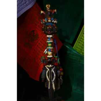  33 см Тибетския будизъм Месинг скоба за кама Пхурба Ръчно изработени Буда Magic