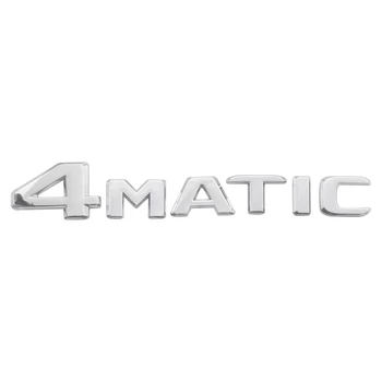  4MATIC Сребрист автомобил икона на врати, багажник, калници, предна броня, Стикер на знак, за подмяна на етикети с тиксо за Mercedes-Benz