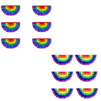  6 Броя, Плиссированный Метод флаг Pride, Дъгова Овесени ядки, банер с размери 1,5X3 Фута, гей-бижута, аксесоари за партита, Декорация за стени LGBTQ Proud