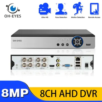  8-Канален 4K Super HD ВИДЕОНАБЛЮДЕНИЕ DVR H. 265 Цифров Видеорекордер за Видеонаблюдение За 2MP/3MP/4MP/5MP/8MP AHD IP камери XMEYE Hybrid System НРВ