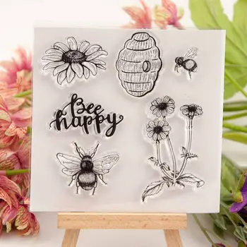  Bee Happy Прозрачен силиконов печат за отпечатване Фотоалбум за scrapbooking 