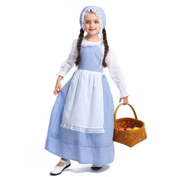  Farm облекло в Европейския пасторальном стил, рокля за момичета от цветята-магазин, детски театрални костюми за изпълнения на Хелоуин