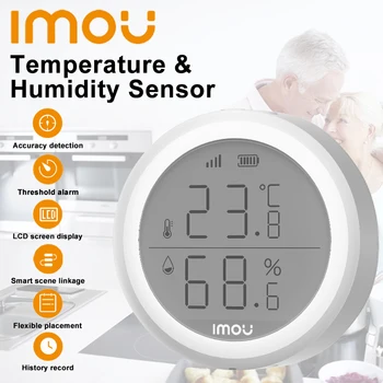  Imou ZTM1 WiFi температурен Сензор Безжичен Сензор за Влажност Стаен Термометър, Влагомер Smart Security В помещението за Детски Дом