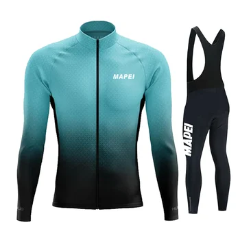  Pro Gear Пролет-есен 2023, мъжки велосипеден комплект MAPEI с дълъг ръкав, дрехи за планински велосипеди Ciclismo