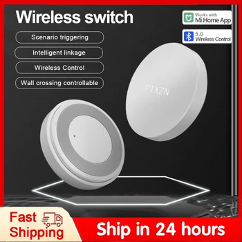  PTX Smart Switch Безжична мини превключвател, бутон за Bluetooth връзка, бутони за дистанционно управление на сигурността на един умен дом, работа с приложението Xiaomi Mi home