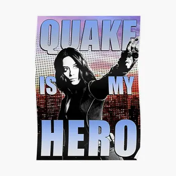  Quake Is My Hero Плакат Модерна Живопис Забавен Интериор За Дома Винтажное Украса Печат Стенни Живопис В Художествена Баня Стенни Живопис Без Рамка