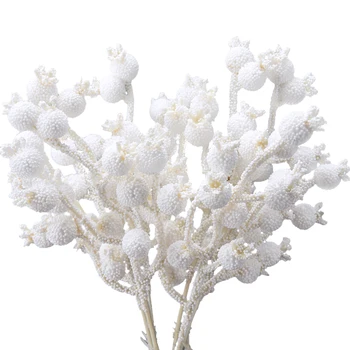  Бяла Мини Имитация на Резници Нар Изкуствени Цветя Тичинки от стиропор Изкуствена Водещата Линия Декоративна Украса на Коледното парти