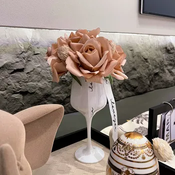 Висококачествена дизайнерска хидратиращ роза, изкуствени цветя, луксозна декорация на всекидневна