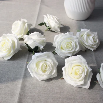  голяма корона рози от изкуствени цветя-големи глави рози коприна корона цвете 5шт DIY домашни сватбени аксесоари за бродерия аксесоари за украса