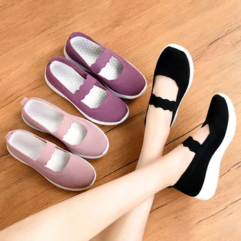  Дамски ежедневни обувки 2023, модни и ежедневни обувки от дишащ материал, женски лоферы, удобни дамски обувки на плоска подметка