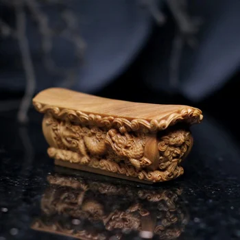  Дърворезба, ковчега с дракон и Фениксом, малкият модел, ръчна дърворезба на китайския фън шуй, началната дневна, офис състоянието на