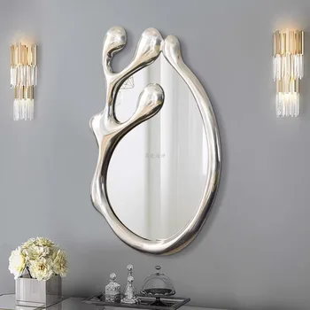  Естетически огледален украса, Стенно Дантела, дамско огледало за грим, Голяма тоалетка с огледало в баня, Спалня, хол, бюро Espejos Home Decor