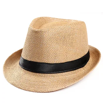  Жени мъже модни летни плаж слънцето Слама Панама джаз шапка женски каубойски шапки, шапка, гангстер шапка уводната част на деца момче шапка сламена шапка