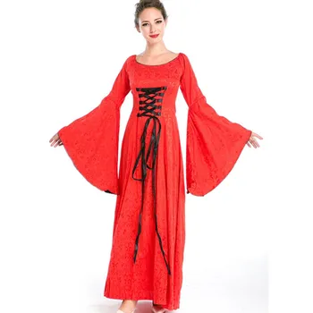  Женски костюм принцеса Fantasia Adulto Кралят Червен костюм с ретро принтом, cosplay, дамски официални рокли