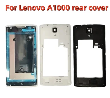  За Lenovo A1000 Ремонт на капака на отделението за батерията предната средна дограма Подмяна на задния капак на телефона + лого