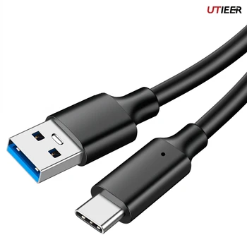  Кабел за предаване на данни Type-C от USB3.2 до TypeC, кабел за твърд диск със скорост 10 Gbit /s, вградена бързо зареждане на 3A60WPD