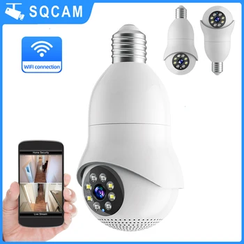  Камера за сигурност SQCAM за дома, камера, Wi-Fi, 360-градусная камера за сигурност, откриване на движение за външна камера с Wi-Fi