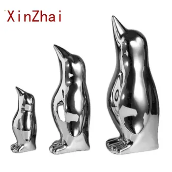  Керамични фигурки семейство пингвини Vilead, Порцеланова скулптура, шкафове за спални, Десктоп украса за дома, всекидневна, маса