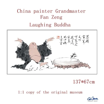  Китайски художник Гросмайстор Фен Зенг вижте Буда 137*67 см, 1:1 копие на оригинала музейни произведения на изкуството за мастилено-струен печат Home decoration/colle