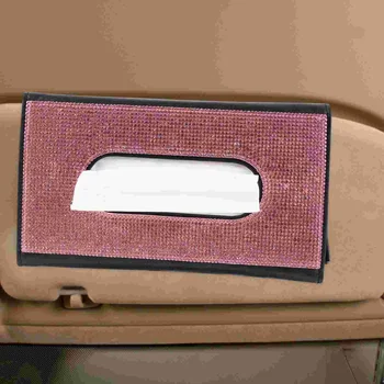  Кола Кърпички сенника на Притежателя Кърпички Кутия За Салфетки На Гърба на Седалката с Кристали
