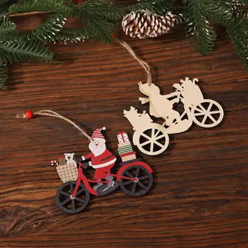  Коледен орнамент Празнични дървени дърво коледна украса, Снежен човек, Дядо Коледа Лосове Начало декор за празнуване Весела Коледа