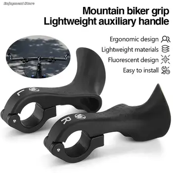  Краищата на кормилото за планински велосипед с Ергономичен дизайн за Краищата на кормилото на велосипеда Черен флуоресцентно осветление дизайн Универсални аксесоари за колоездене