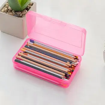  Лесен и удобен прозрачен детски молив случай със защита от замърсяване, държач за химикалки с Голям капацитет за офис
