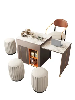  Лесно лукс, подвижна телескопична каменна плоча, малка количка за чай, домашен хол, тераса, съчетанието от масичка и стол