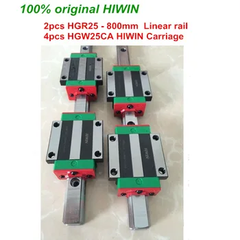  Линеен релса HGR25 HIWIN: 2 елемента 100% оригинален релса HIWIN HGR25 - 800mm rail + 4шт блокове HGW25CA за смилане на струг с ЦПУ