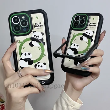  Магнитен калъф за вашия телефон с поставката Green Bamboo Panda Stand за Iphone 11 12 13 14 15 Pro Max XS X XR Модни новости в подарък