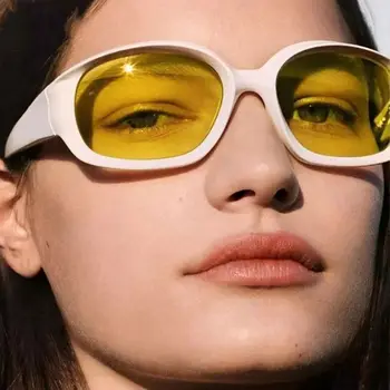  Овални Дамски Слънчеви очила Y2K Слънчеви Очила с Футуристичен Пънк Нюанси Vintage слънчеви Очила за Жени и Мъже UV400 Eyewear