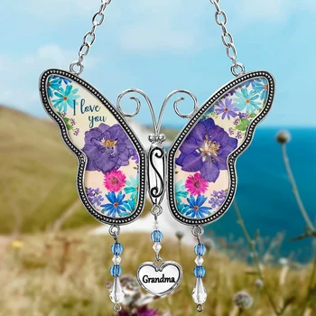  Пеперуда Метални Вятърни Свирки На Бижута, Ръчно Изработени Градински Окачен Медальон Ден На Майката Подарък За Рожден Ден