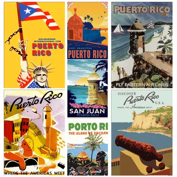  пуерто Рико Аниме, видео игра Платно Художествен плакат и монтиране на художествено изображение Печат на плакати за декор на съвременната семейна спалня