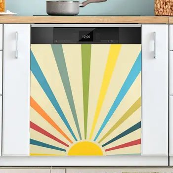  Ретро Плакат с изображение на Слънце Стикер на миялна машина Декоративна капачка Магнитна лента Магнитен капак в хладилника за кухня Начало Декор на фермерска къща