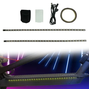  Светодиодна лента за електрически скутер, цветни сенници за -Xiaomi M365 Max G30, Водоустойчив светлинна лента, Нощно предупреждение, Колоездене, украса