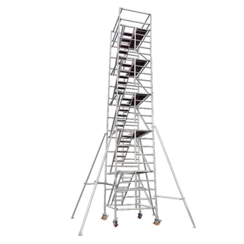  Скеле от алуминиева сплав мобилна платформа, стълба за сигурност строителство и довършителни строителни площадки скеле стил колела 2