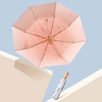  Сладък слънцезащитен чадър за жените, ветрозащитный Сгъваем автоматичен чадър 8K, луксозен творчески открит UV-чадър, безплатна доставка