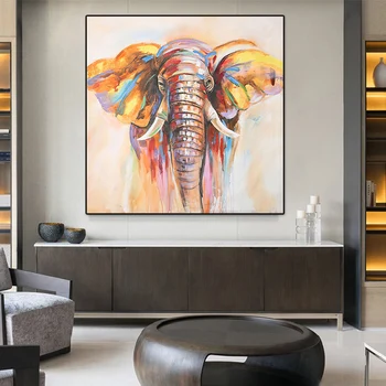  Стенно изкуство под формата на слон, платно, боядисване с животни, Cuadros Para El Hogar, Модерни постери и щампи, изкуството за домашен интериор за дневната, директна доставка