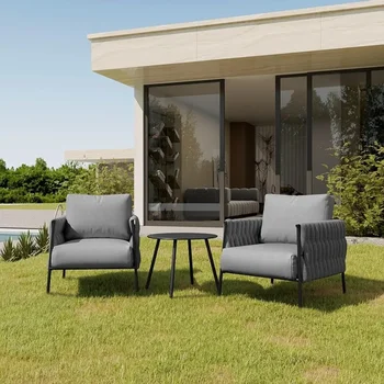  Съвременен уличен диван с дълбоки места за почивка в градината на верандата, кресла с масичка за кафе, безплатен транспорт