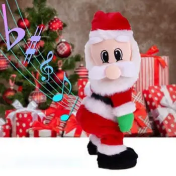  Танцуващ Дядо Коледа 14-инчов музикален Електрически тверк Пеене Танцуващата Фигурка на Дядо Коледа за разклащане на бедрата Twisted играчки за бедрата Електрически играчки