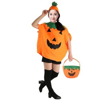  Тиква костюм за Cosplay на Хелоуин, Оранжево цилиндър, набор от чанти-тоут