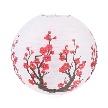  Хартиени фенери във формата на цвете сливи 1БР, Окачена лампа в китайски японски стил, улични украси за градински сватби, празнични партита