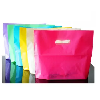  Цветни найлонови торбички за пазаруване с дръжка Розова опаковъчна хартия за бутиковой облекла Пластмасови дръжки за чанти за пазаруване