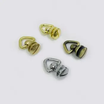  Цельнокроеное метал D-образен пръстен с кръгла глава, закручивающаяся обтегач за бродерия, Кожена чанта за бродерия, Аксесоари