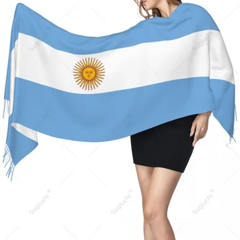  Шал с флага на Аржентина Топли шалове от Pashmina, Шал, обвивка, Хиджаб, Пролет-Зима, Многофункционална Унисекс